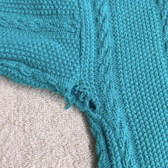 Vintage International Sporting Club Teal Molson Dry Cable Knit Crew Neck Sweater - Picture 8 of 12